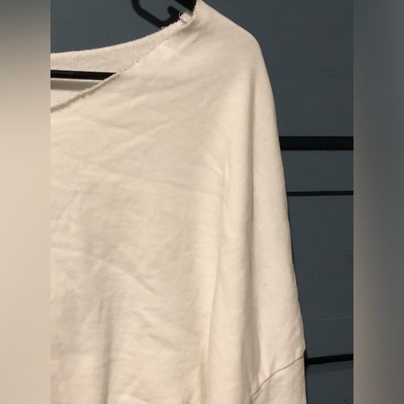Women’s White Oversized Cropped Sweat Shirt Size Small Petite - Picture 3 of 8